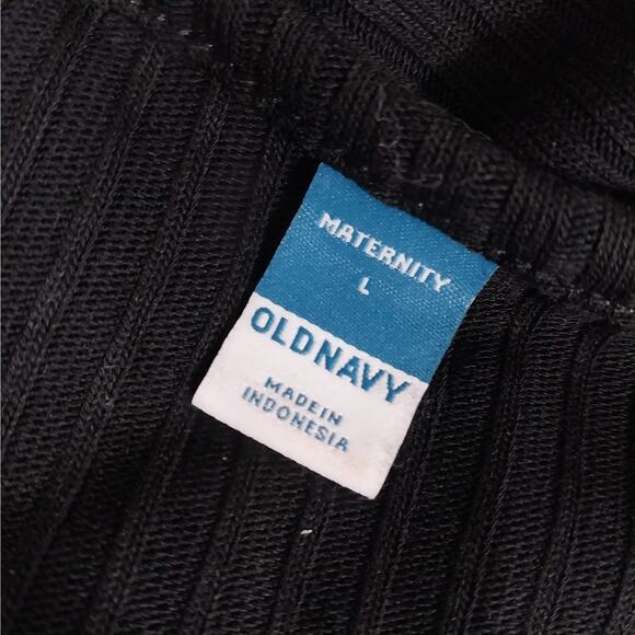 NWOT! OLD NAVY MATERNITY! RICH BLACK RIBBED KNIT LONG SLEEVE DRESS! SZ L - Picture 9 of 11